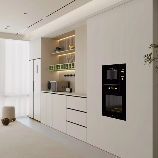 2PAC laminados de madeira brilhante personalizados móveis para casa armário de cozinha moderno para atacado