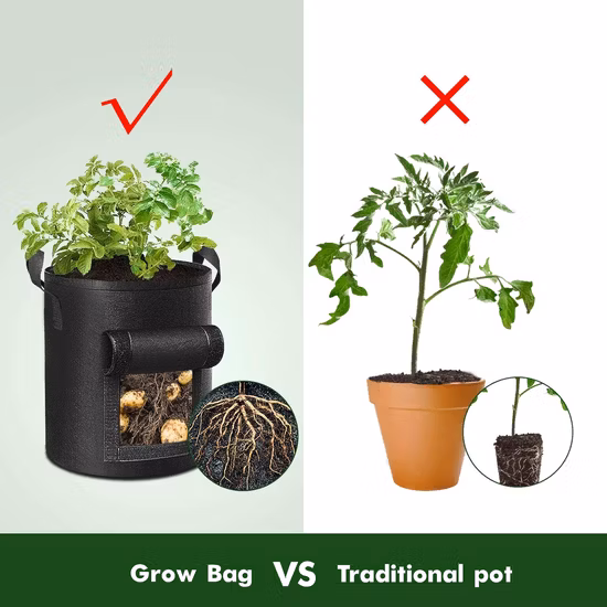 Fornecimento de jardim retângulo feltro biodegradável estilo de vida cenoura tecido crescer sacos para vegetais flor