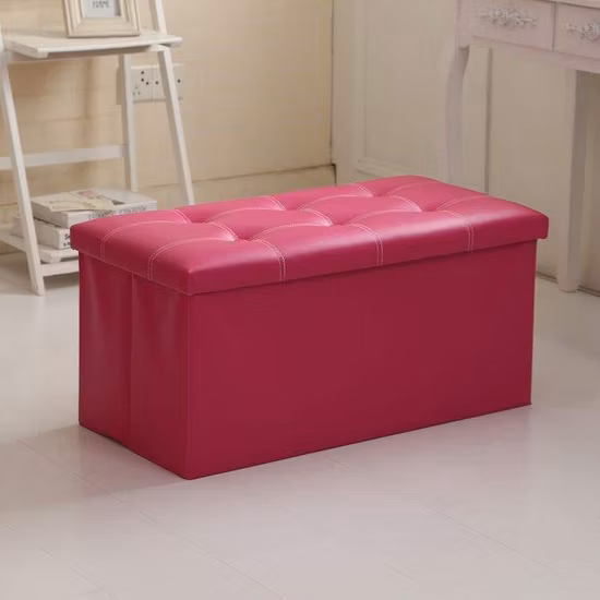 Combinação doméstica personalizada caixa dobrável armazenamento de veludo banco de armazenamento de organização otomana